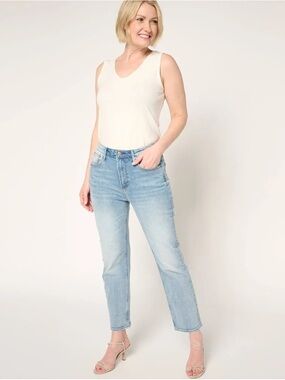 DRIFTWOOD Light Blue High-Rise Straight Jeans